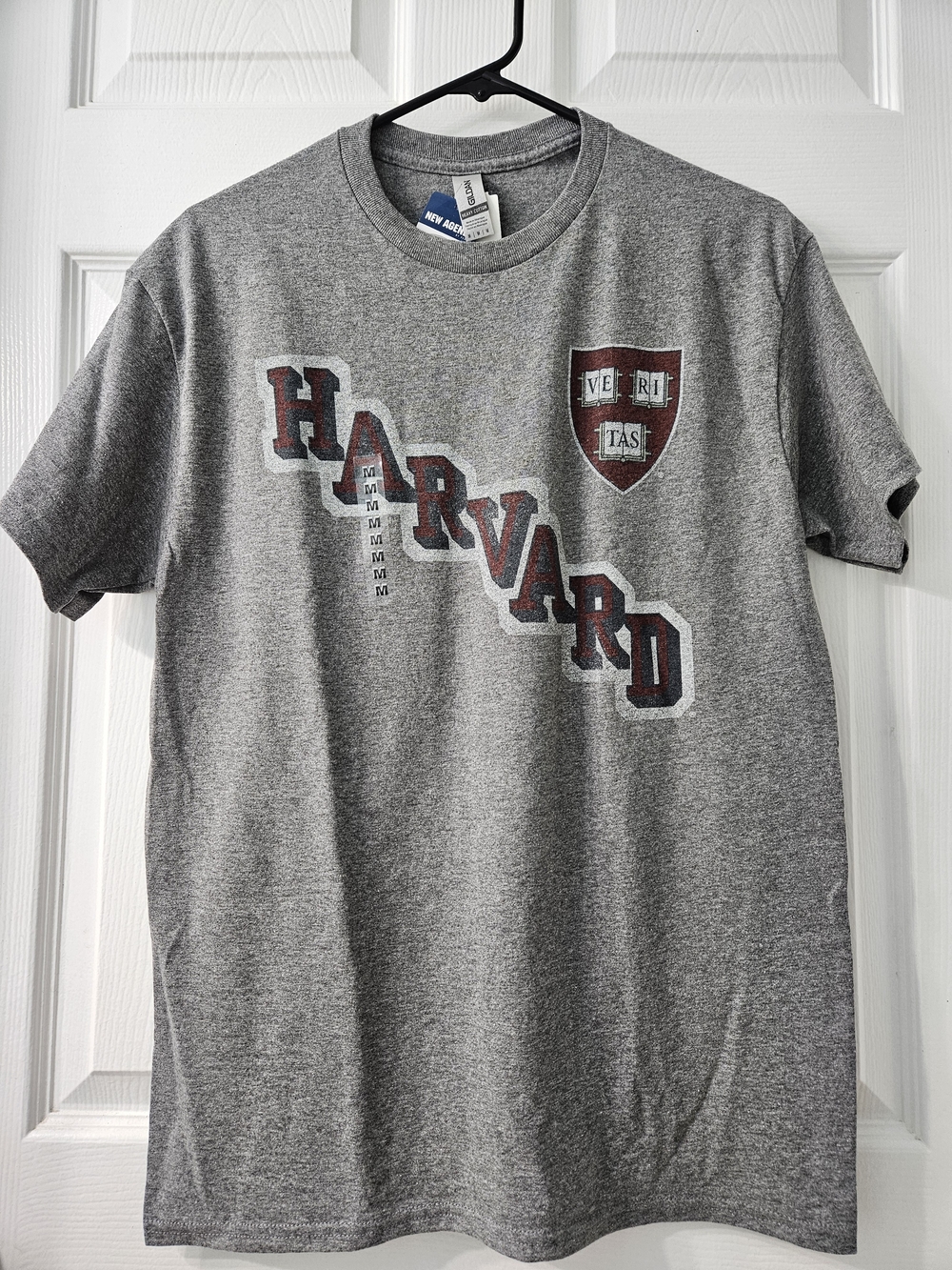 Gildan Gray Harvard Logo Short Sleeve Tee